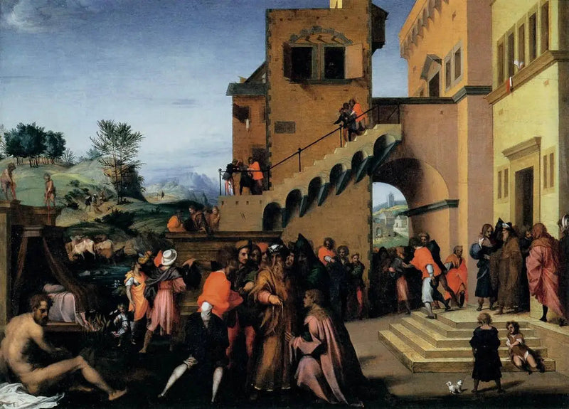 Joseph die het lied van Farao interpreteert - Andrea del Sarto