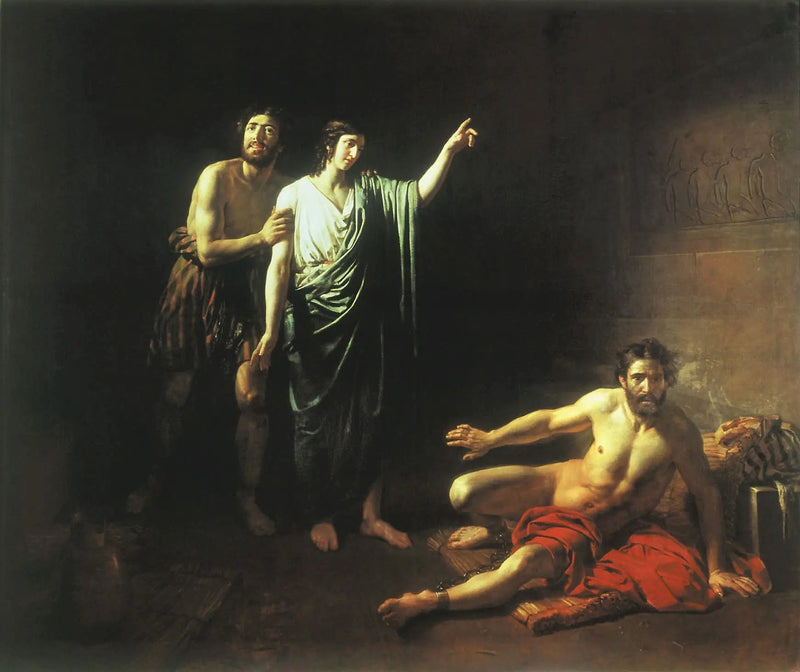 Jozef interpreteert de dromen van de butler en de bakker - Alexandre Ivanov

Source:
Joseph interprète les rêves du majordome et du boulanger - Alexandre Ivanov