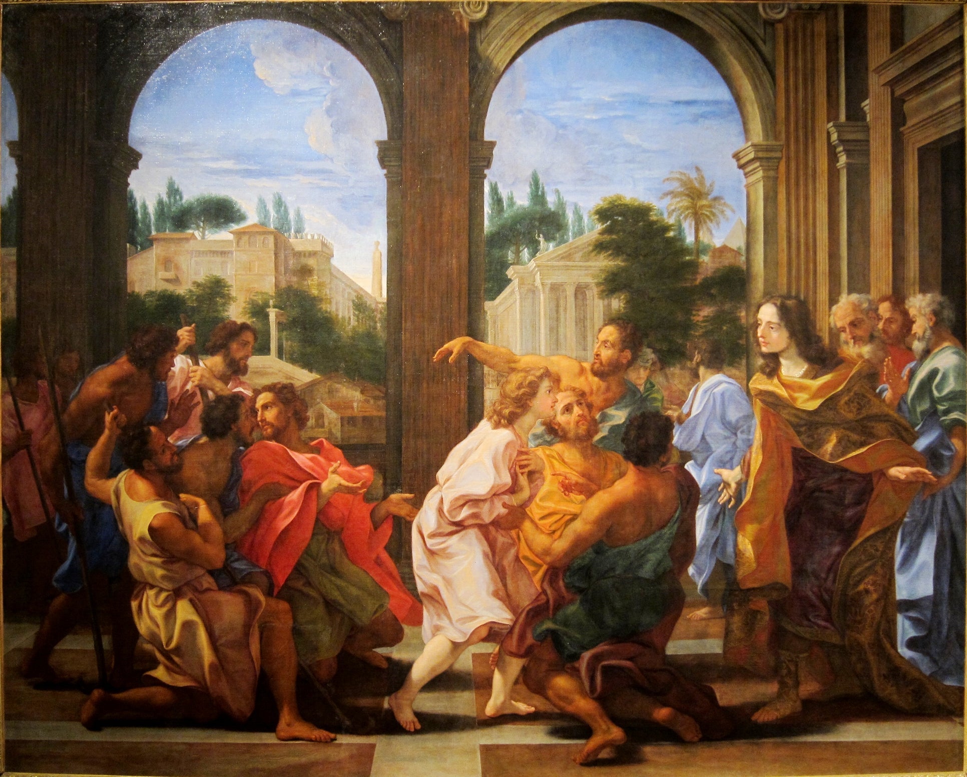 Joseph reconnu par ses frères - Giovanni Battista Gaulli image 1 copie de tableau peinte à la main