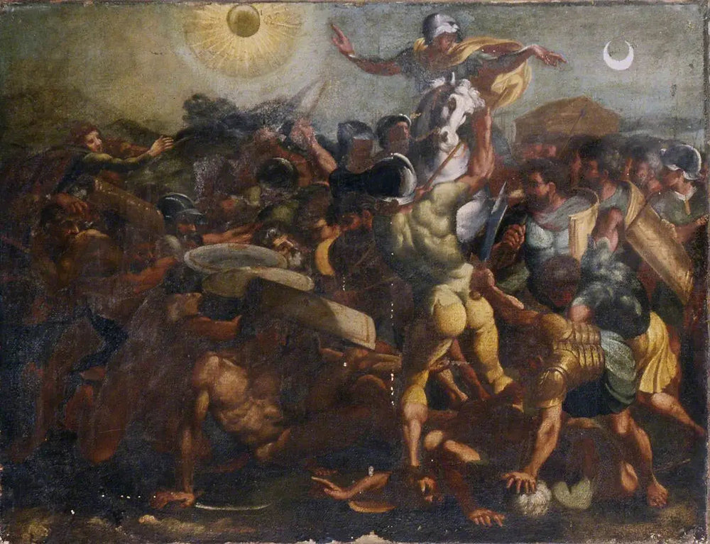 Josué ordonnant au soleil et à la lune de s'arrêter - Raphaël Sanzio image 1 copie de tableau peinte à la main
