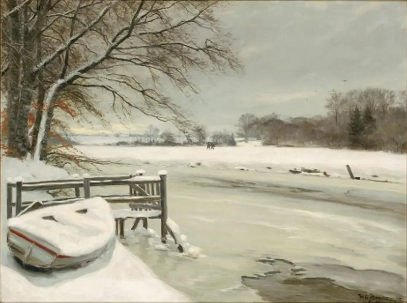 Winterdag aan de rand van een beek, met jagers op de achtergrond. - H. A. Brendekilde

Source:
Journée d'hiver au bord d'un ruisseau, avec des chasseurs en arrière-plan. - H. A. Brendekilde