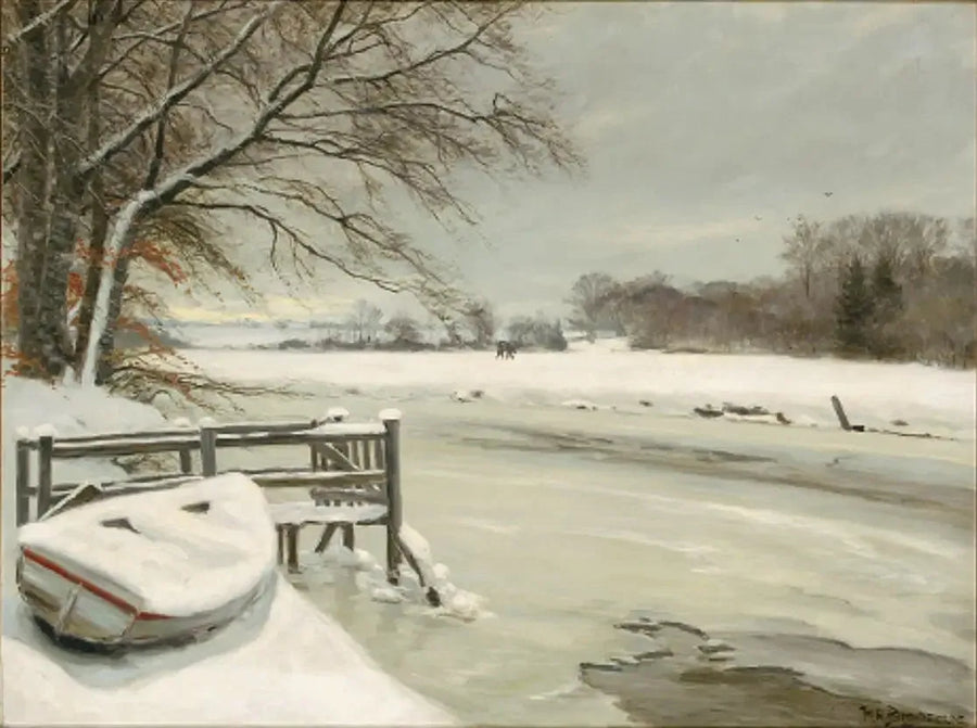 Winterdag aan de rand van een beek, met jagers op de achtergrond. - H. A. Brendekilde

Source:
Journée d'hiver au bord d'un ruisseau, avec des chasseurs en arrière-plan. - H. A. Brendekilde