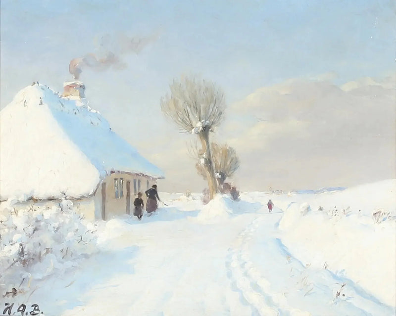Zonnige winterdag met moeder en kind voor een chalet. - H. A. Brendekilde

Source:
Journée d'hiver ensoleillée avec mère et enfant devant un chalet. - H. A. Brendekilde