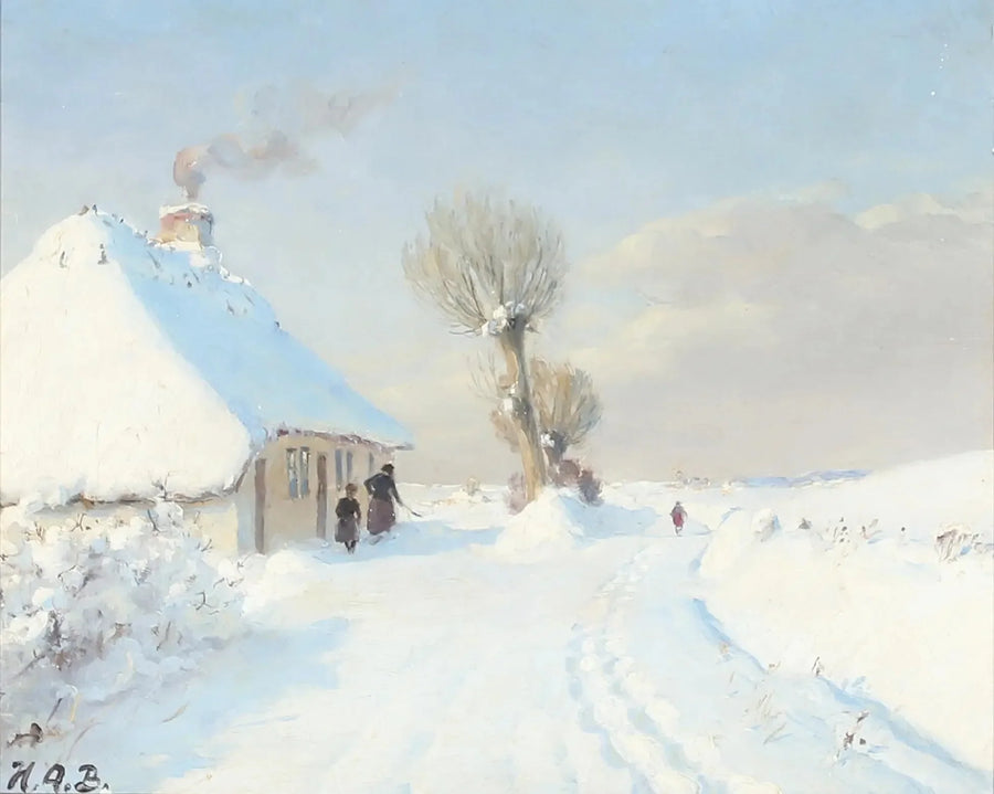 Zonnige winterdag met moeder en kind voor een chalet. - H. A. Brendekilde

Source:
Journée d'hiver ensoleillée avec mère et enfant devant un chalet. - H. A. Brendekilde
