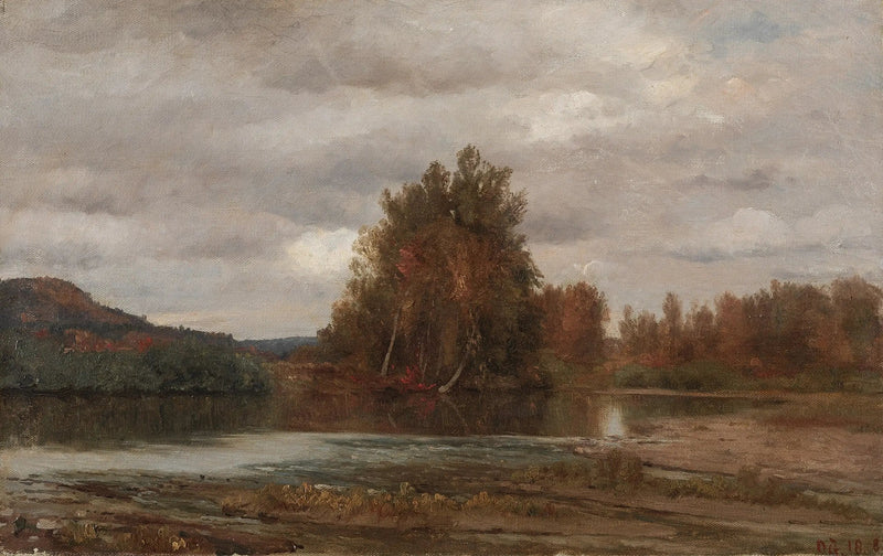 Grijze dag aan de Esopus - Jasper Francis Cropsey