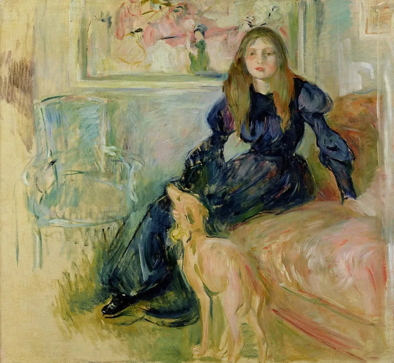 Julie Manet en haar levrette Laërte - Berthe Morisot