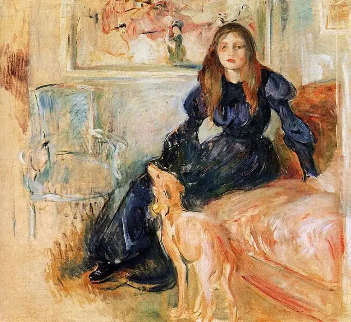Julie Manet en haar levrette Laërte - Berthe Morisot