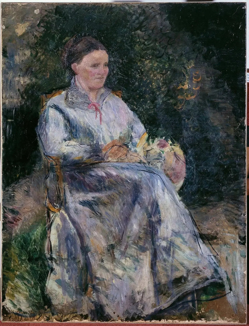 Julie Pissarro in de tuin - Camille Pissarro