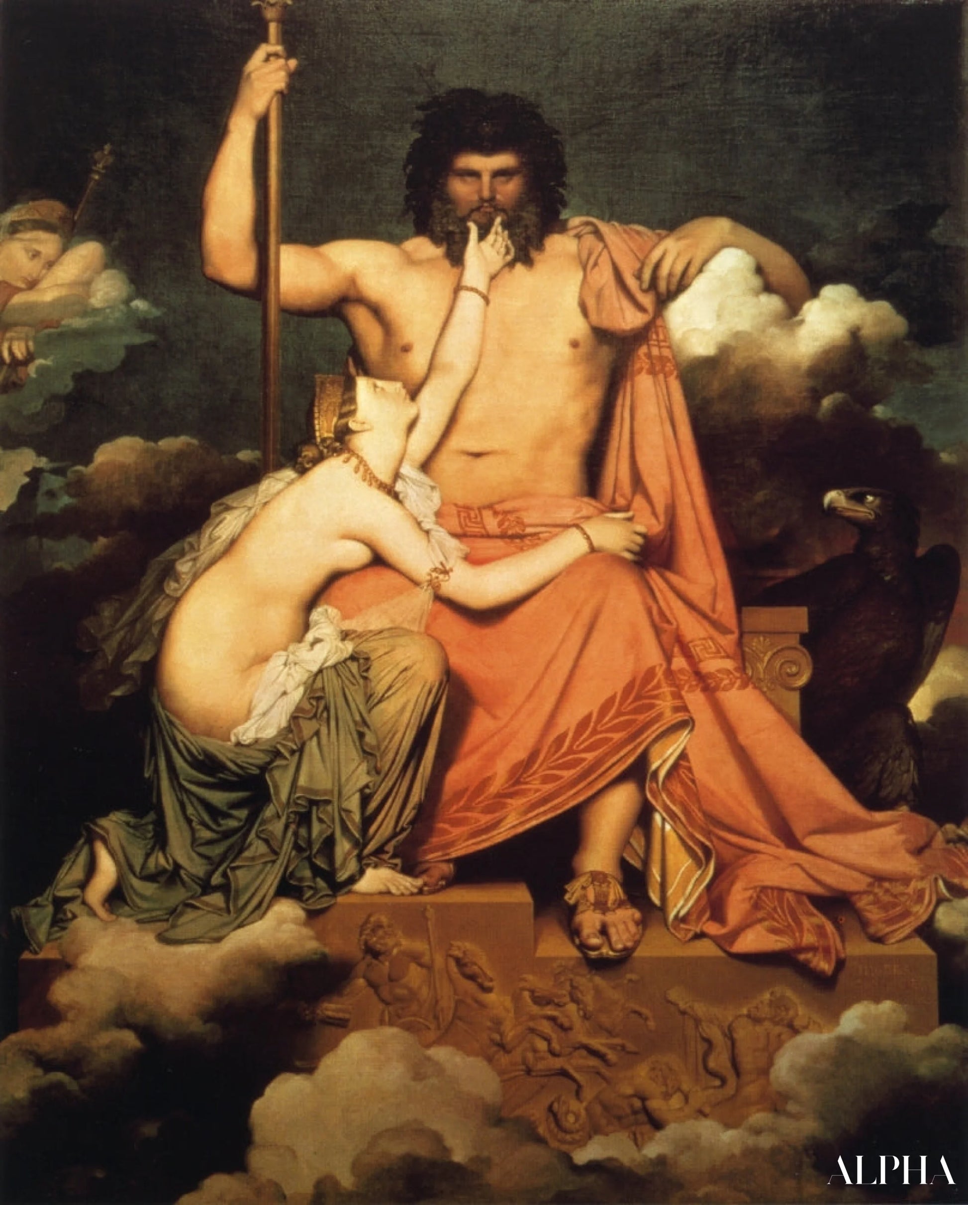 Jupiter en Thetis - Jean-Auguste-Dominique Ingres - Reproducties van schilderijen en hoogwaardige schilderkunst
