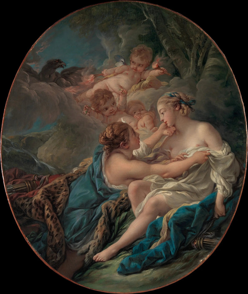 Jupiter, onder de gedaante van Diana en Callisto - François Boucher