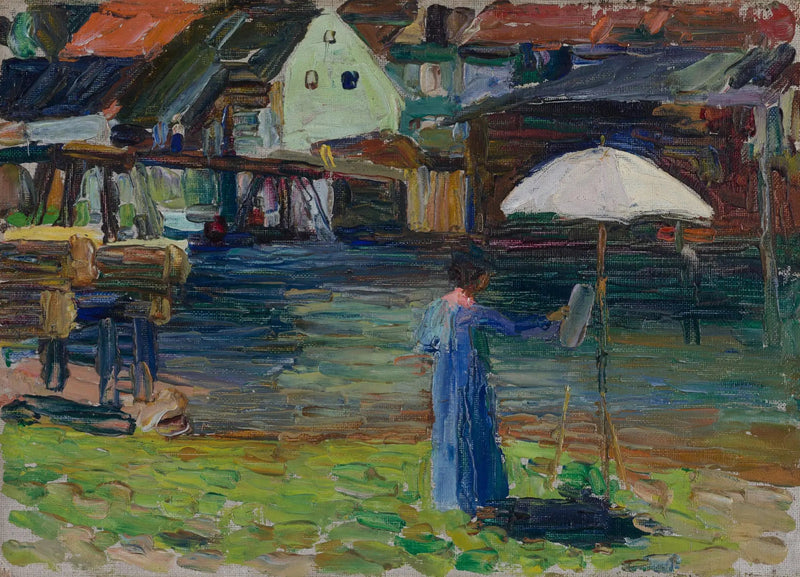 Kallmünz - Gabriele Münter schilderij I - Vassily Kandinsky