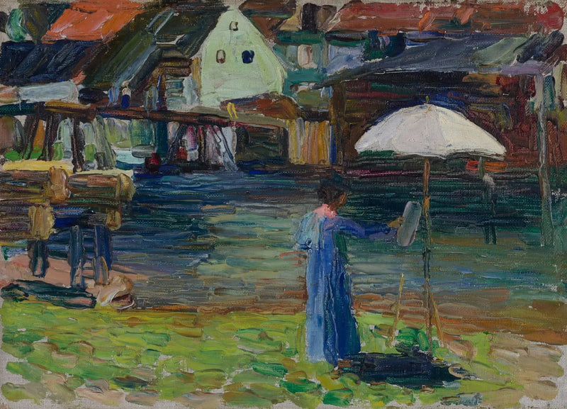 Kallmünz - Gabriele Münter schilderij I - Vassily Kandinsky
