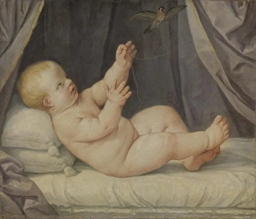 Kind mit Stieglitz - Guido Reni image 1 copie peinte à la main à l’huile