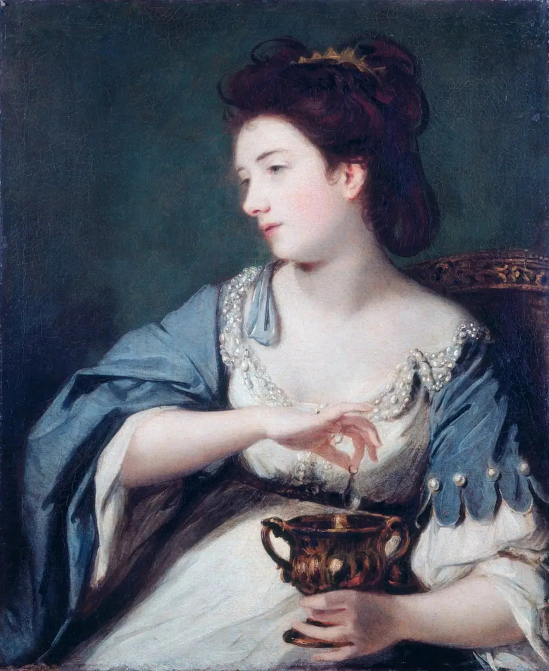 Kitty Fisher (1741–1767) in de rol van Cleopatra die de parel oplost - Joshua Reynolds

Source:
Kitty Fisher (1741–1767) dans le rôle de Cléopâtre dissolvant la perle - Joshua Reynolds