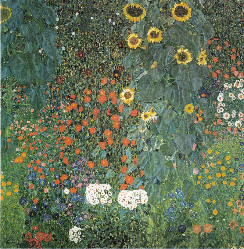 Jardin de ferme avec tournesols - Gustav Klimt
