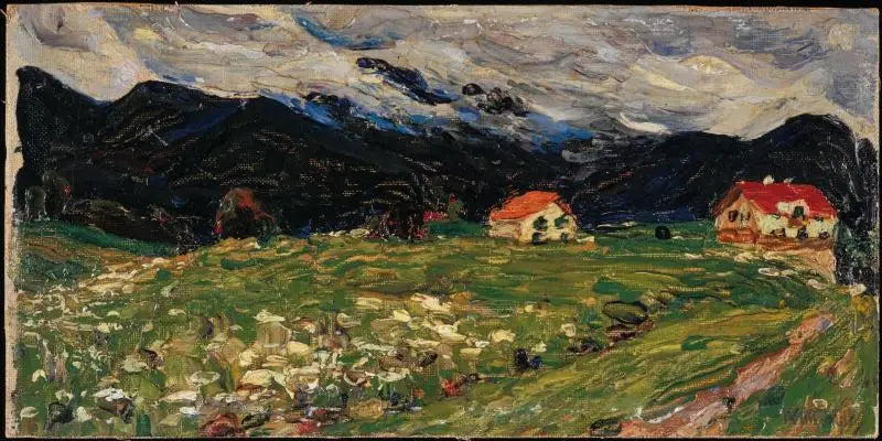 Kochel, landschap met twee huizen - Vassily Kandinsky