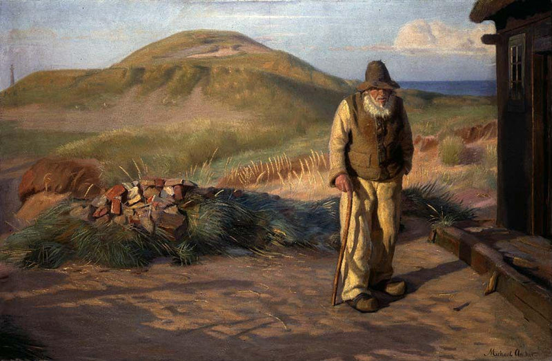 Kristian, aveugle, devant sa maison - Michael Peter Ancher