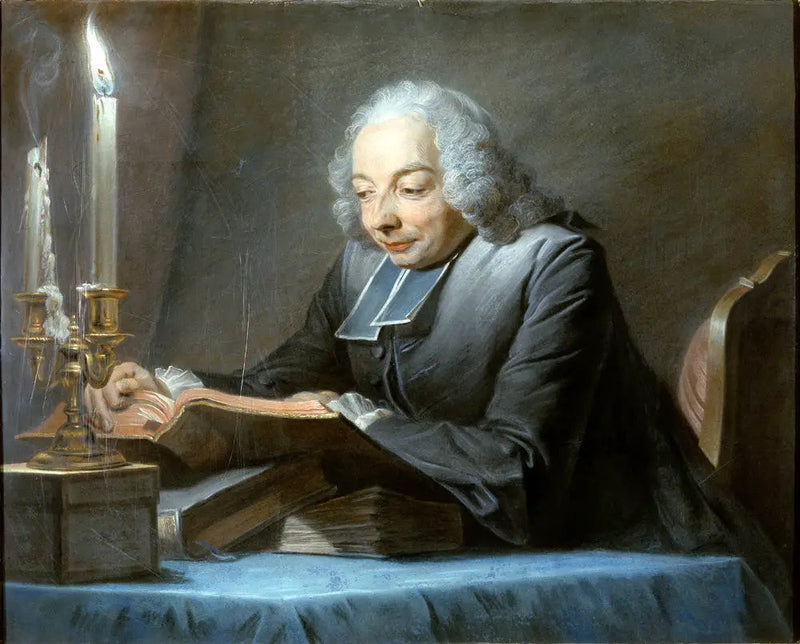 De abt Jean-Jacques Huber lezend (1699 – 1747) - Maurice-Quentin de La Tour