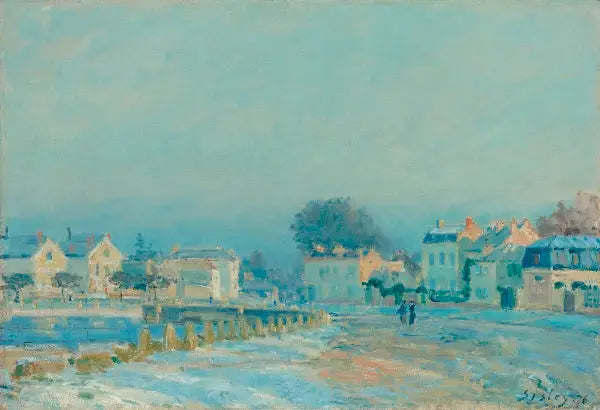 De Drinkplaats in Marly-Le-Roi, witte gel - Alfred Sisley