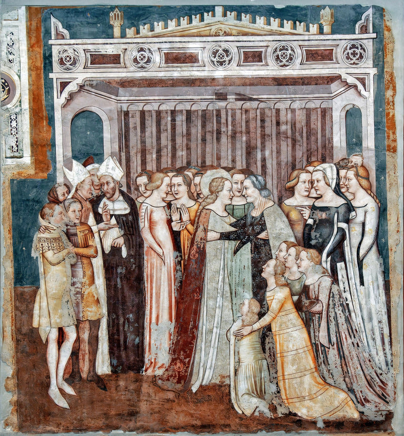 De afscheid van Ursule van haar moeder (Verhalen van Sint Ursula) - Tomaso da Modena