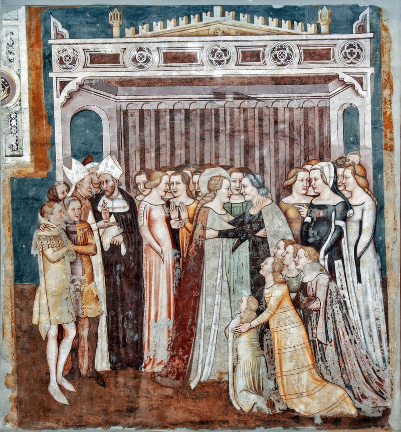 De afscheid van Ursule van haar moeder (Verhalen van Sint Ursula) - Tomaso da Modena
