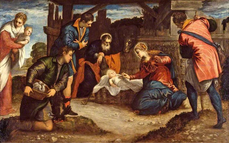 De Aanbidding van de herders - Jacopo Tintoretto
