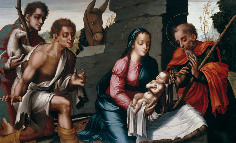 De Aanbidding van de herders - Luis de Morales