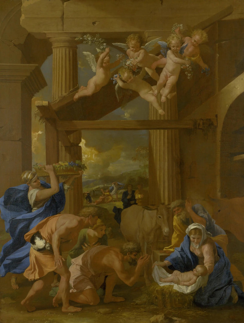 De Aanbidding van de herders - Nicolas Poussin