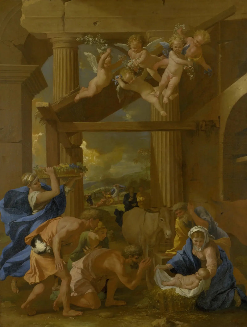 De Aanbidding van de herders - Nicolas Poussin