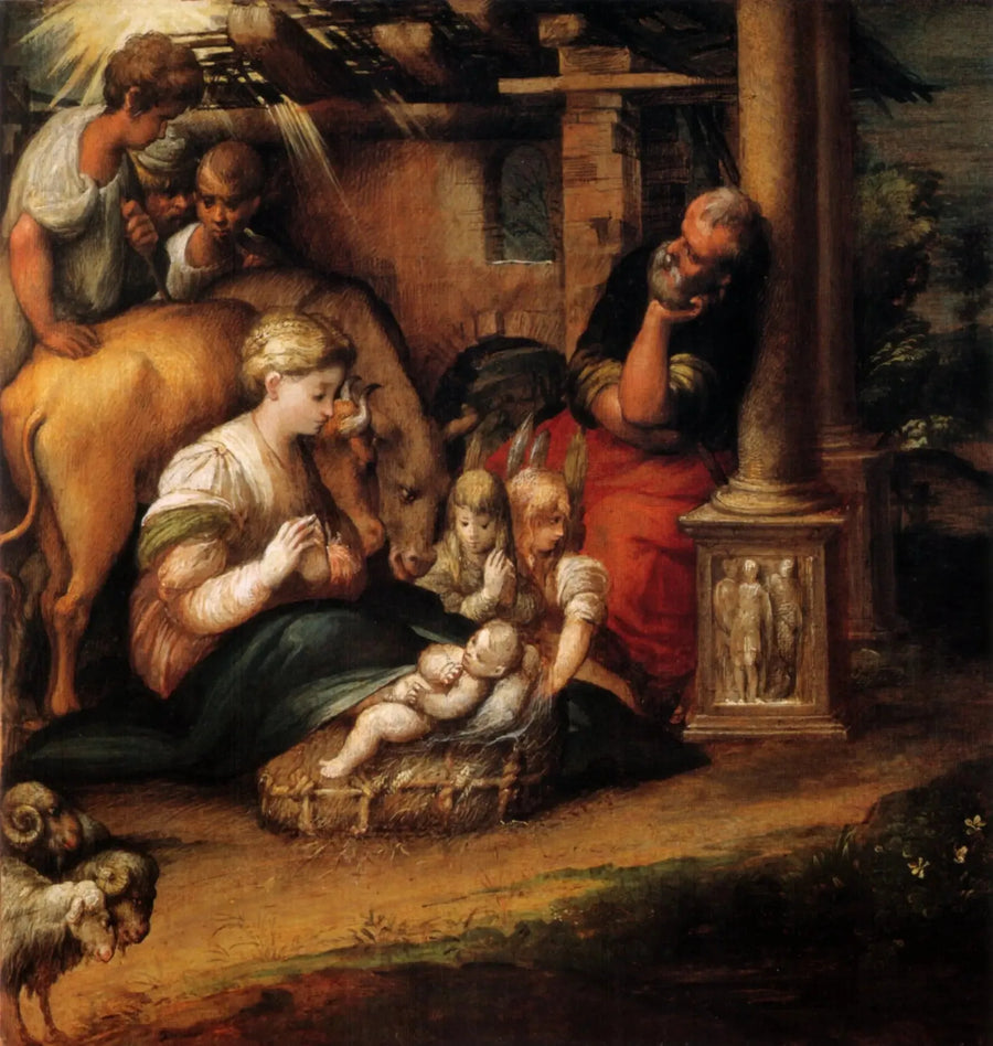 De Aanbidding van de herders - Parmigianino
