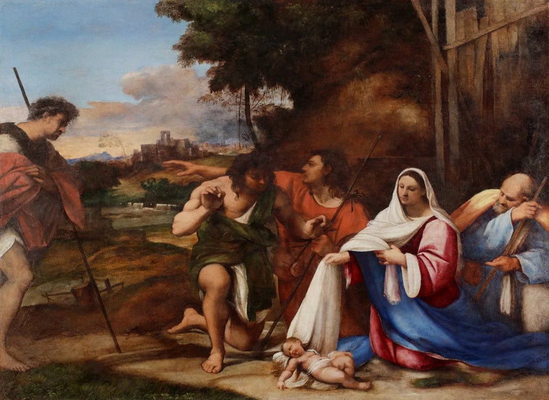 De Aanbidding der herders - Sebastiano del Piombo