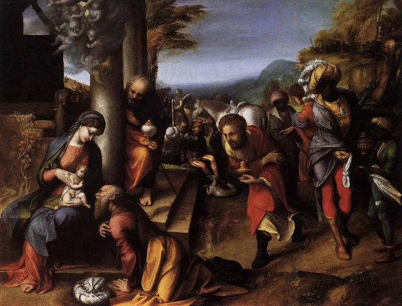 De Aanbidding der Wijzen - Antonio da Correggio