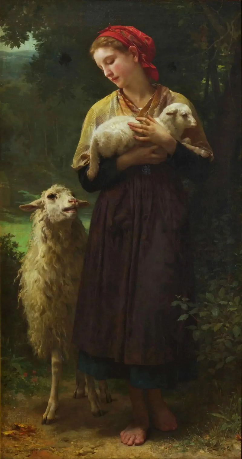 Het pasgeboren lam - Bouguereau