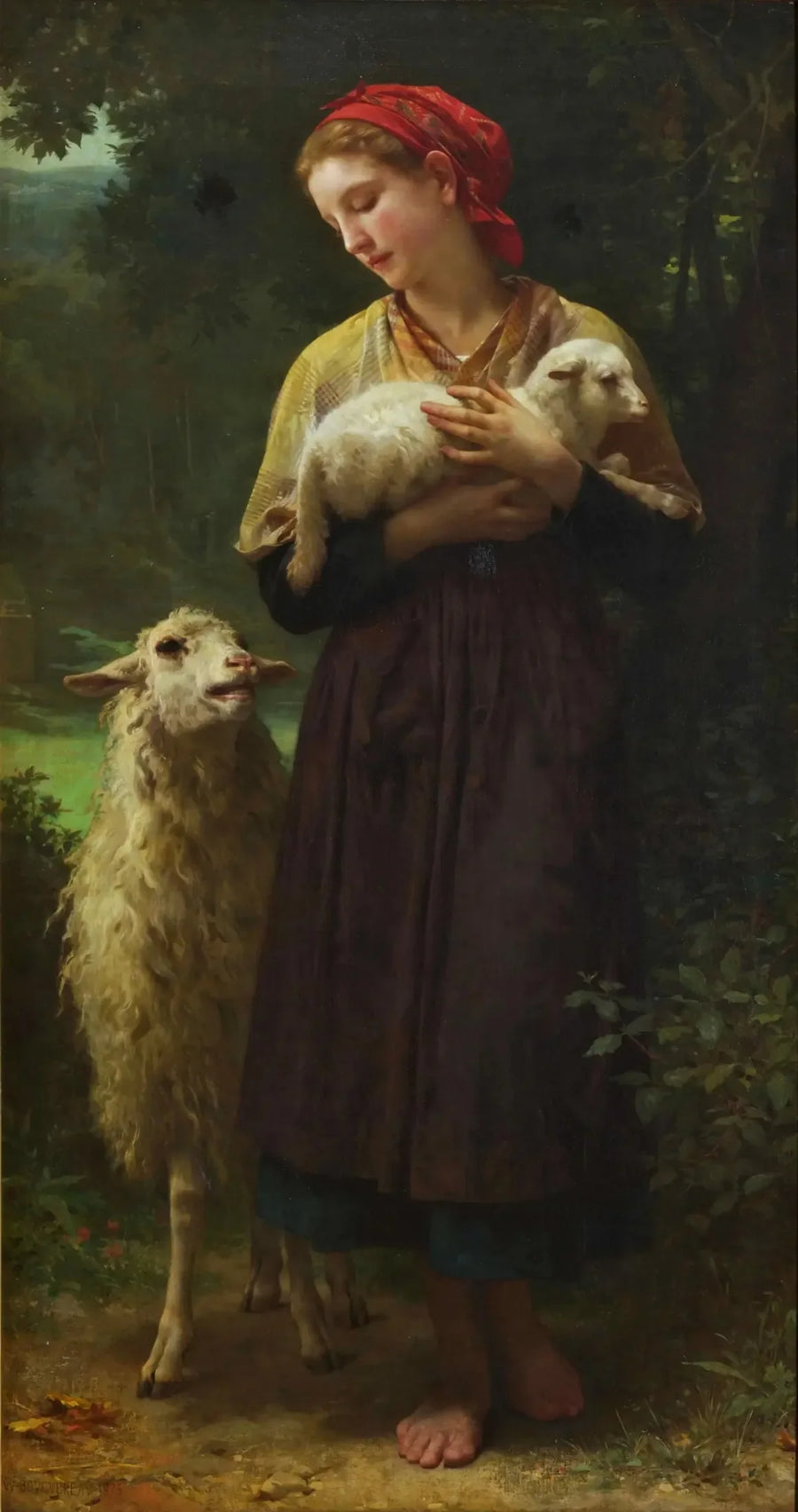 Het pasgeboren lam - Bouguereau
