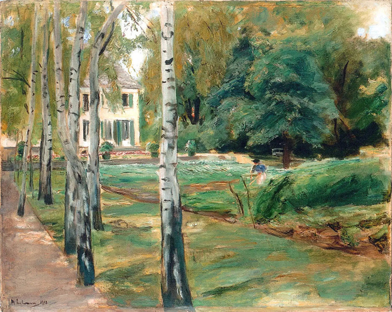 De berkenlaan in de tuin van Wannsee in het westen - Max Liebermann