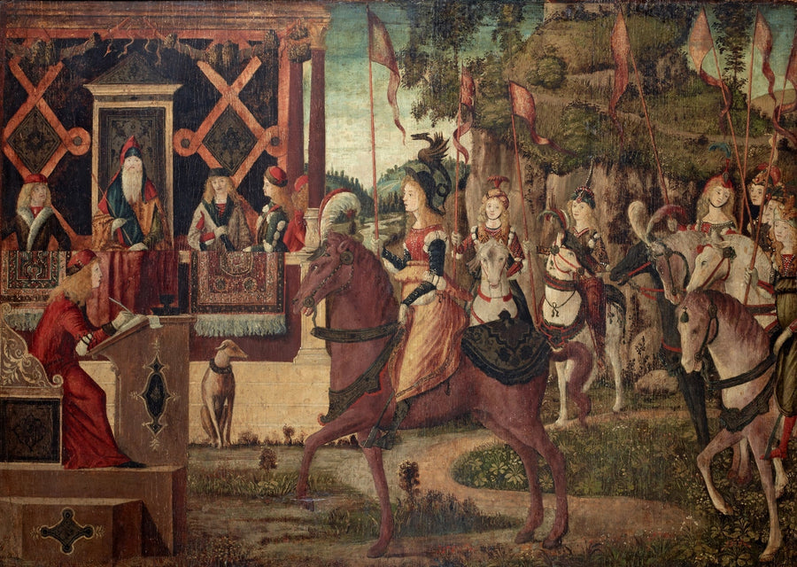 De ambassade die Hippolyte, de koningin der Amazonen, naar Theseus, koning van Athene, stuurt - Vittore Carpaccio