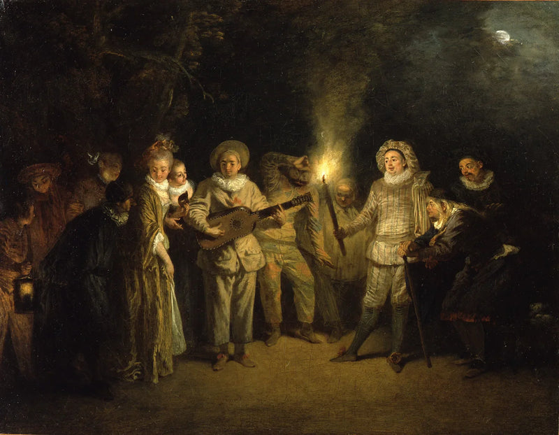 De liefde in het Italiaanse Theater - Antoine Watteau