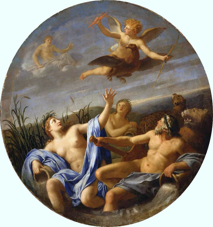 De liefde ontneemt de bliksem aan Jupiter - Eustache Le Sueur