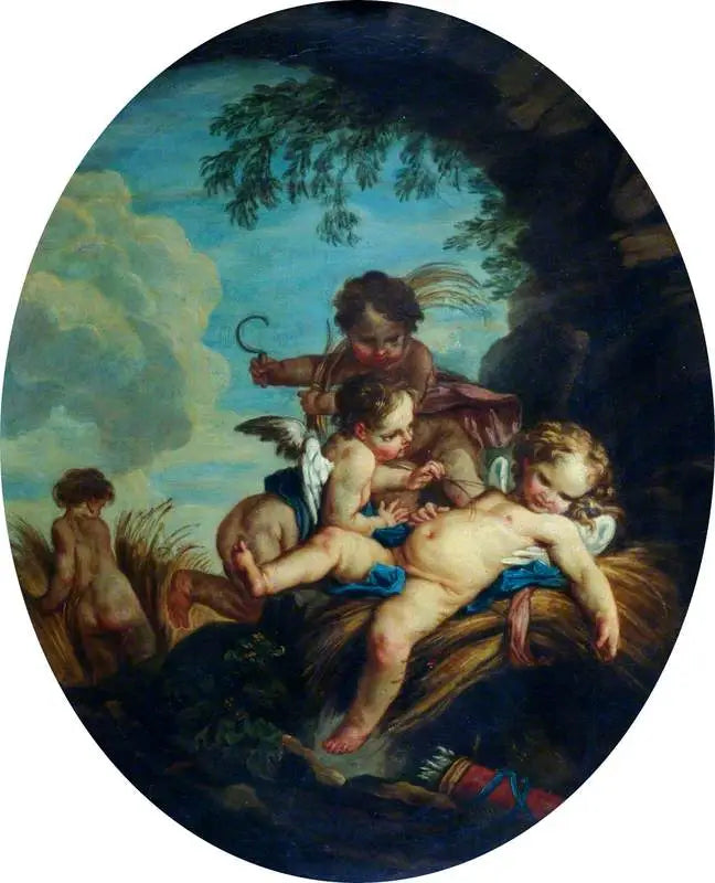 De liefde oogstende (Cupido de maaiende) - François Boucher