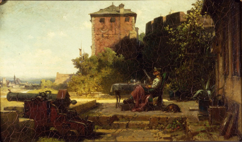De oude commandant van het fort - Carl Spitzweg