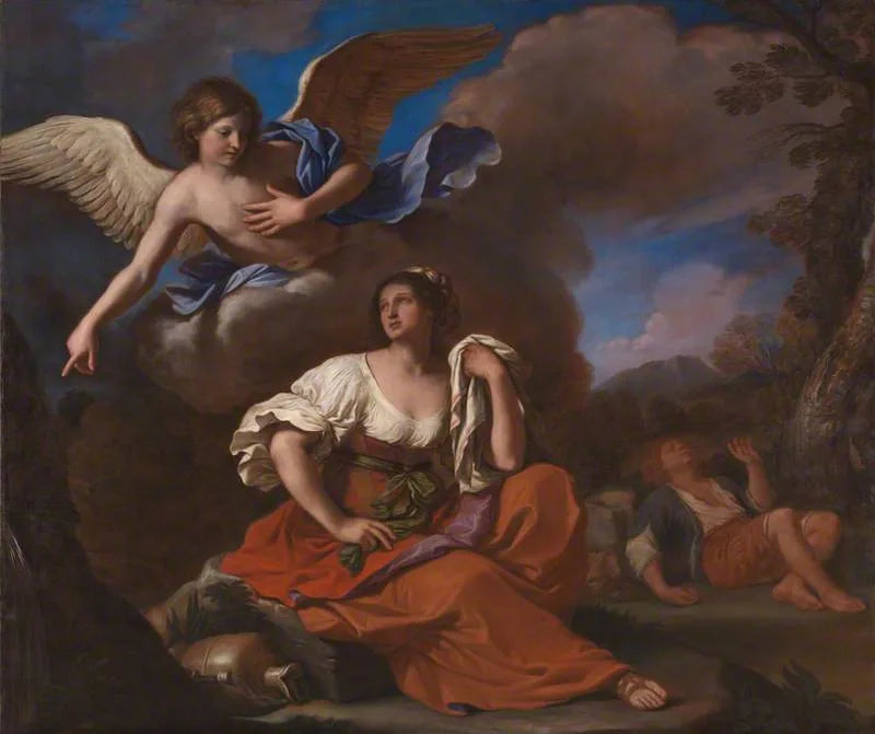 De engel verschijnt aan Agar en Ismaël - Guercino