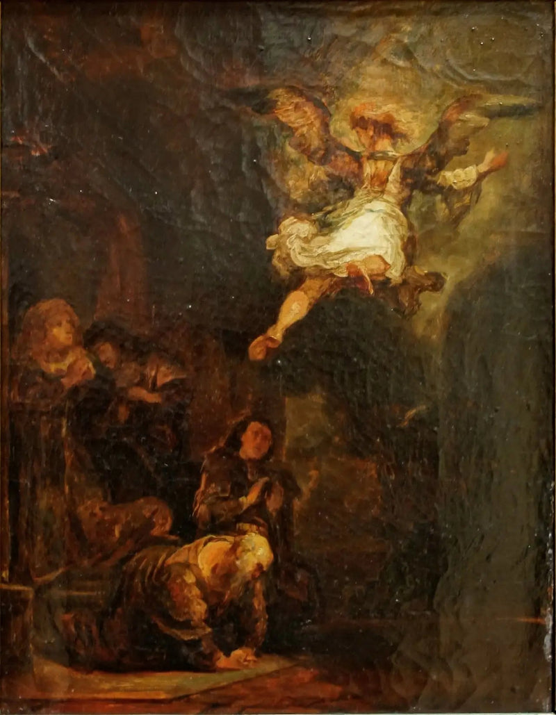De engel Raphael die Tobit verlaat - Eugène Delacroix