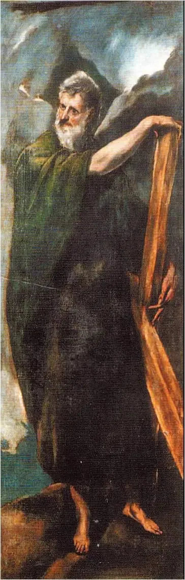 De apostel André staand - El Greco