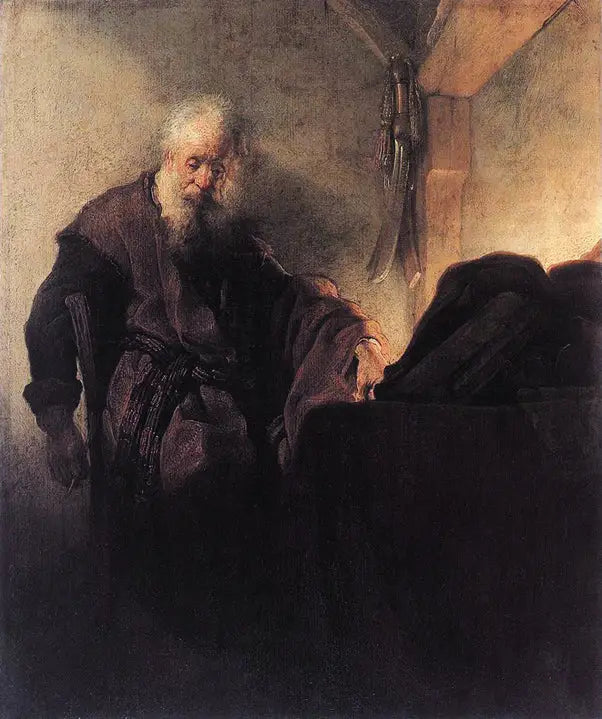 De Apostel Paulus aan zijn werktafel - Rembrandt