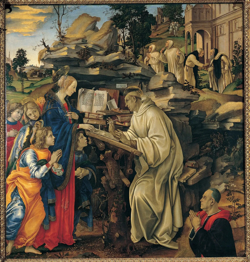 De verschijning van de Maagd aan Sint Bernard - Filippino Lippi