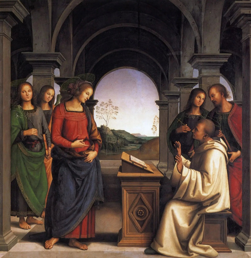 De verschijning van de Maagd aan Sint Bernard - Pietro Perugino