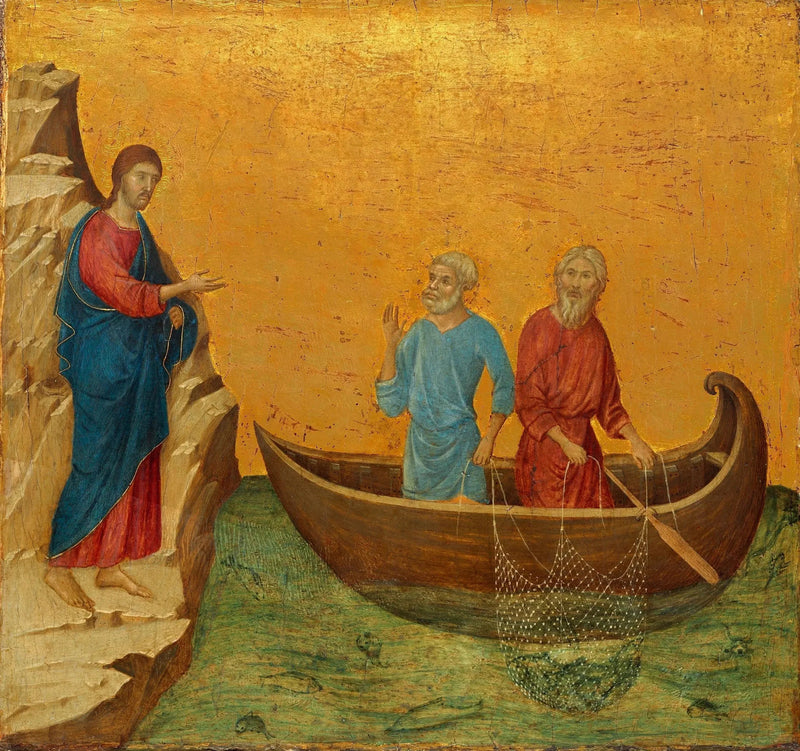 De roep van de apostelen Petrus en Andreas - Duccio di Buoninsegna