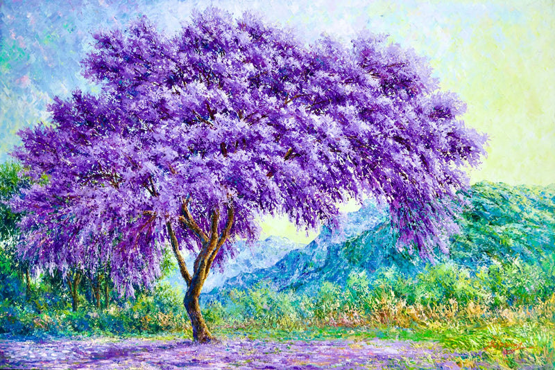 De paarse boom | 90x60cm