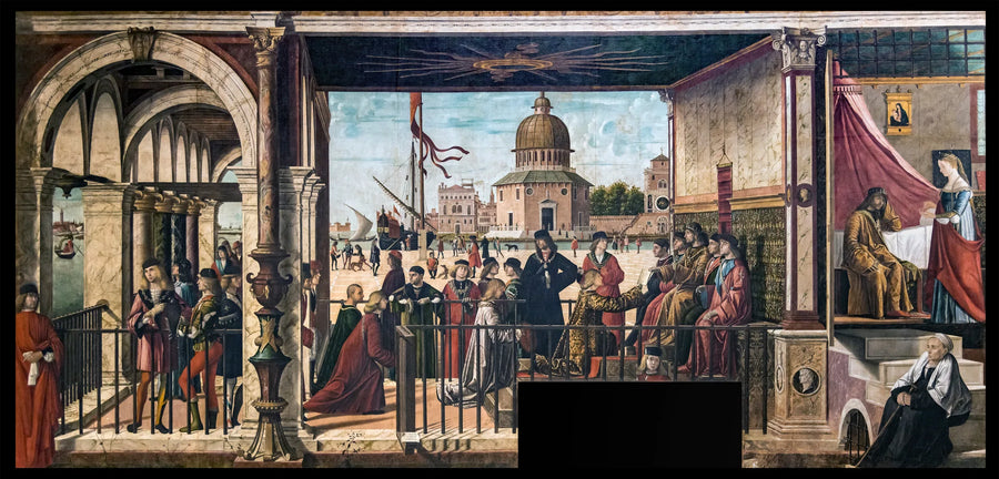 De aankomst van de Engelse ambassadeurs aan het hof van de koning van Bretagne - Vittore Carpaccio