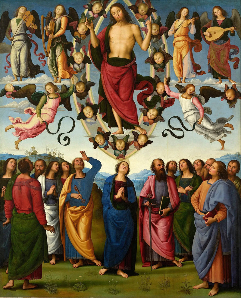 De Hemelvaart van Christus in aanwezigheid van de Maagd en de apostelen - Pietro Perugino